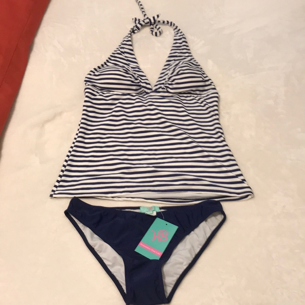 NWT WB Tankini w/ NWT Navy and white